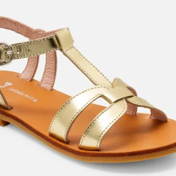 Jacadi Sandales enfant fille en cuir - OR Clearance