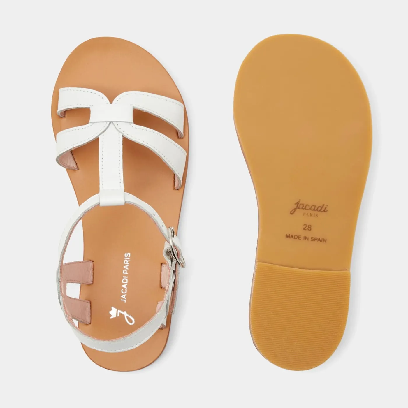 Jacadi Sandales enfant fille en cuir - blanc BLANC JACADI