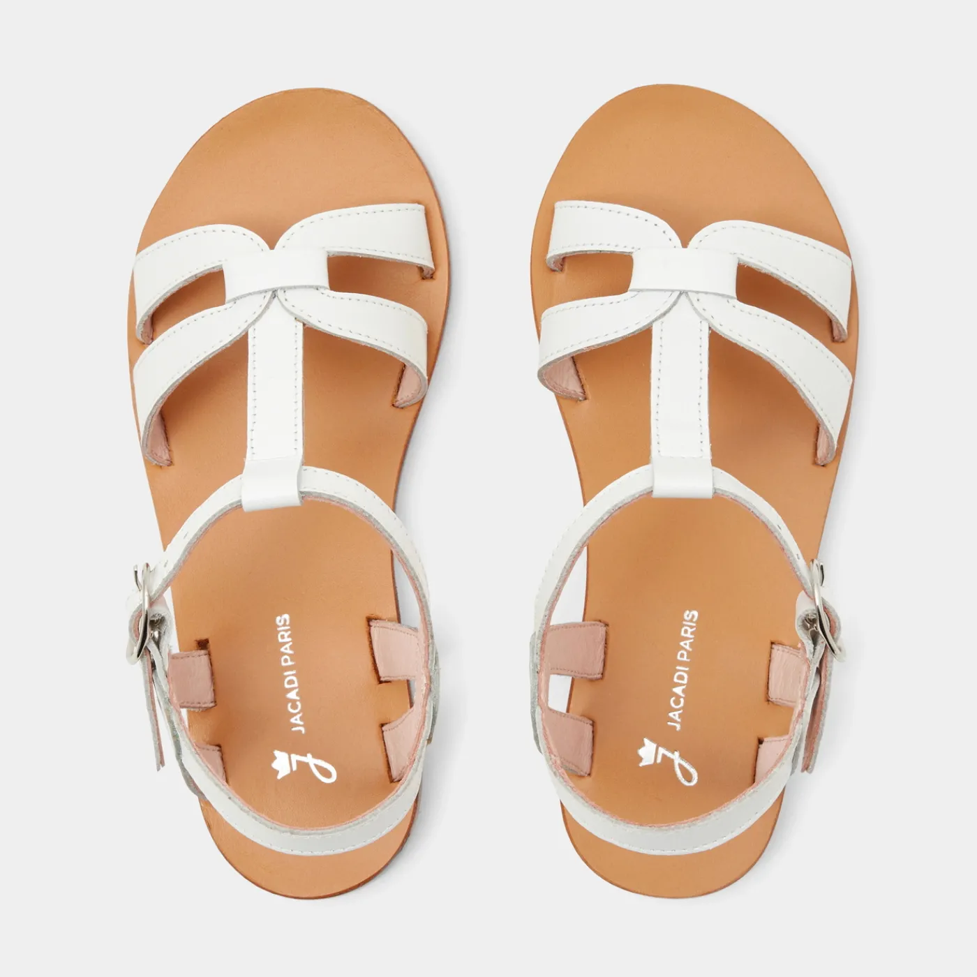Jacadi Sandales enfant fille en cuir - blanc BLANC JACADI