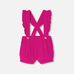 Jacadi Short bébé fille à bretelles - FRAMBOISE