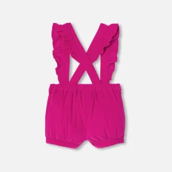 Jacadi Short bébé fille à bretelles - FRAMBOISE