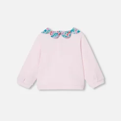 Jacadi Sweat bébé fille à col Tissu Liberty - rose poudre ROSE POUDRE JACADI New