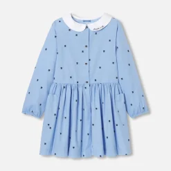 Jacadi Tablier enfant fille motif tulipe - BLEU/BLANC