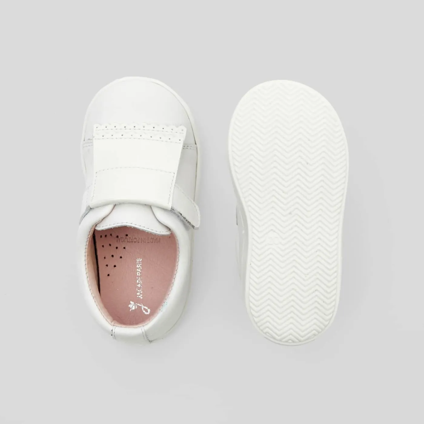 Jacadi Tennis bébé fille en cuir - blanc BLANC JACADI Sale