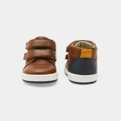 Jacadi Tennis montantes bébé garçon en cuir lisse - NATUREL Outlet