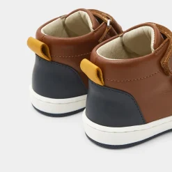 Jacadi Tennis montantes bébé garçon en cuir lisse - NATUREL Outlet