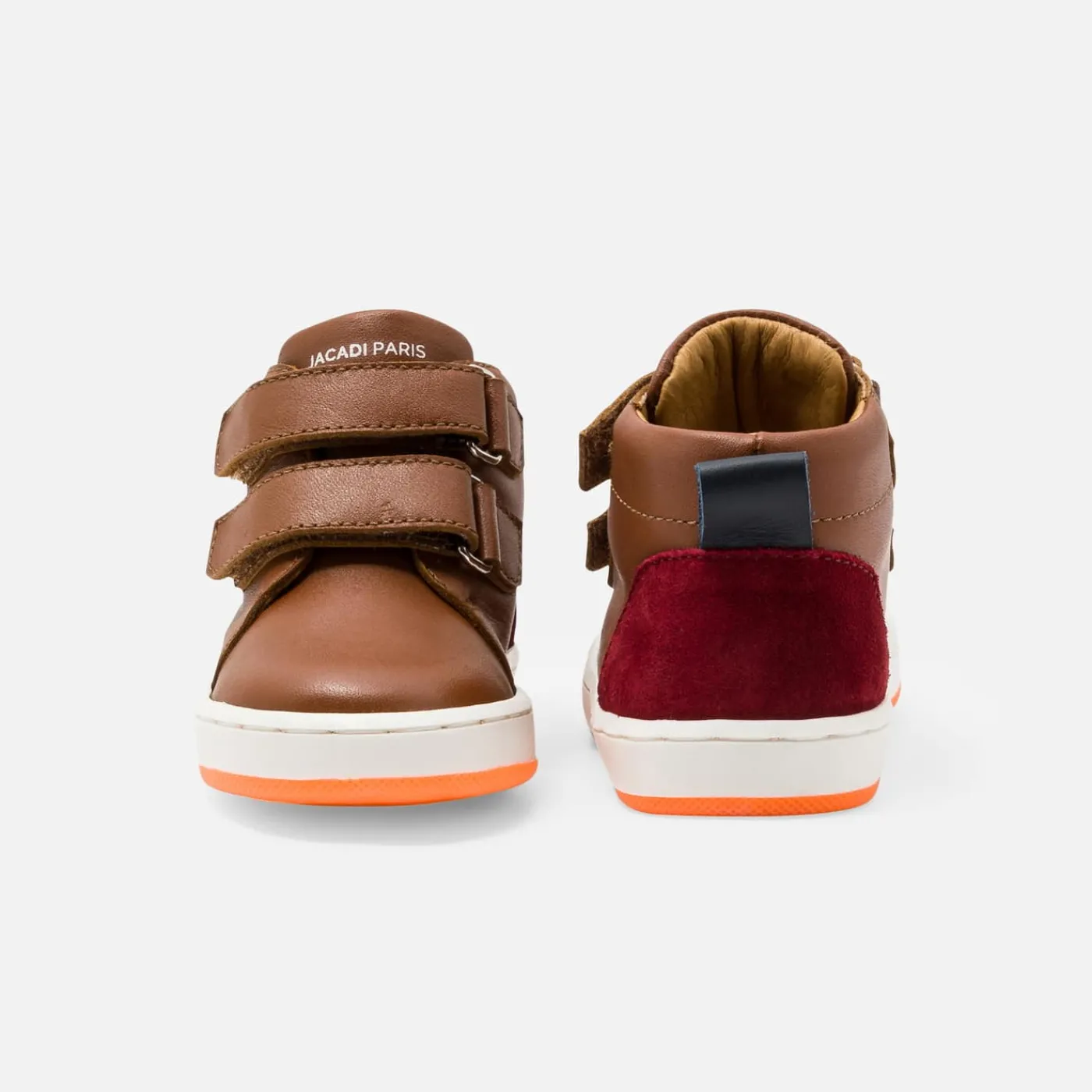 Jacadi Tennis montantes bébé garçon en cuir lisse - MARRON