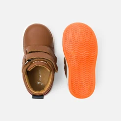 Jacadi Tennis montantes bébé garçon en cuir lisse - MARRON