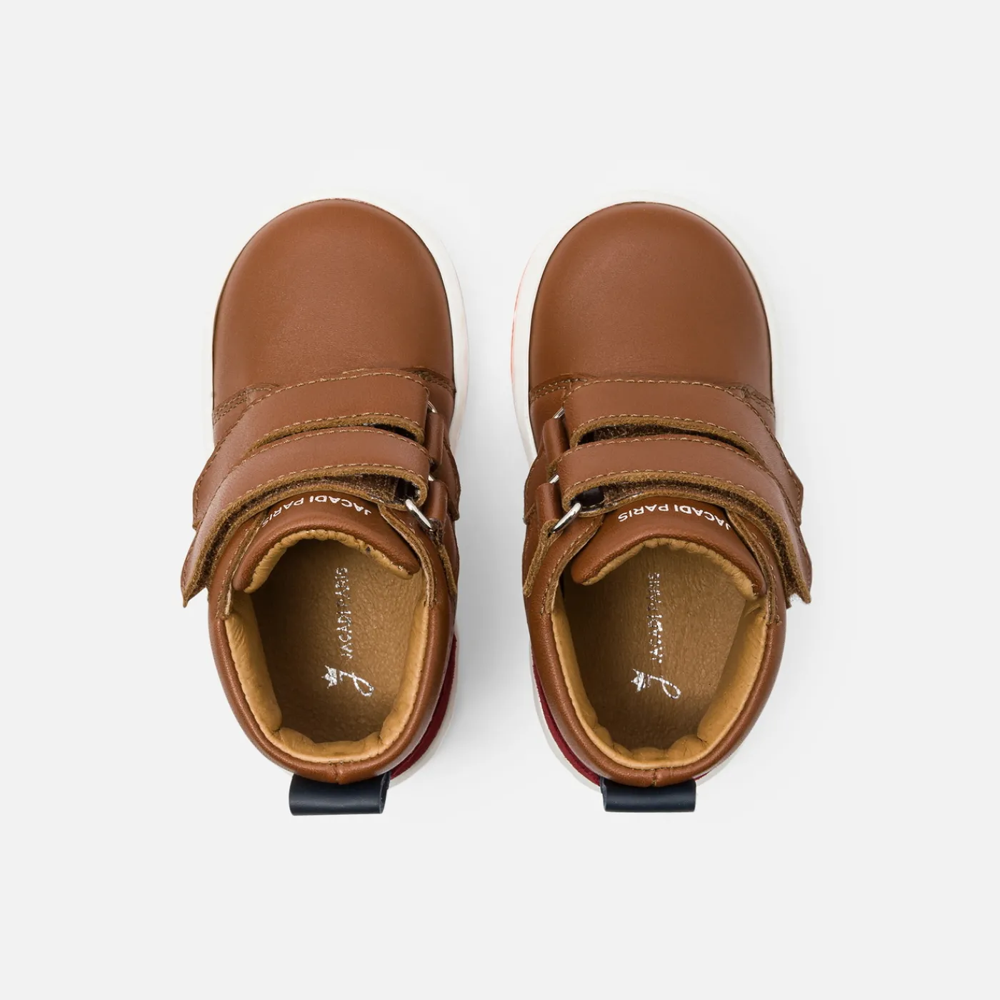 Jacadi Tennis montantes bébé garçon en cuir lisse - MARRON