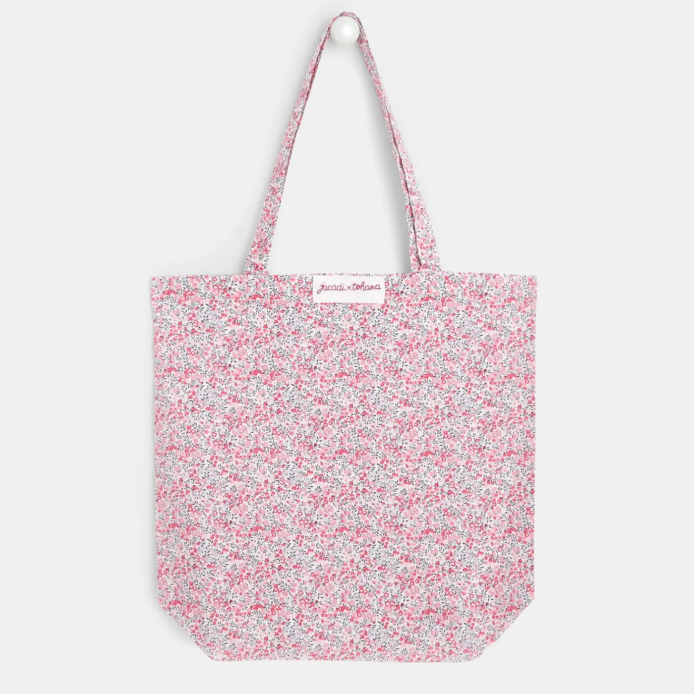 Jacadi Tote bag en tissu Liberty - x Tohana - ROSE/GRIS Clearance