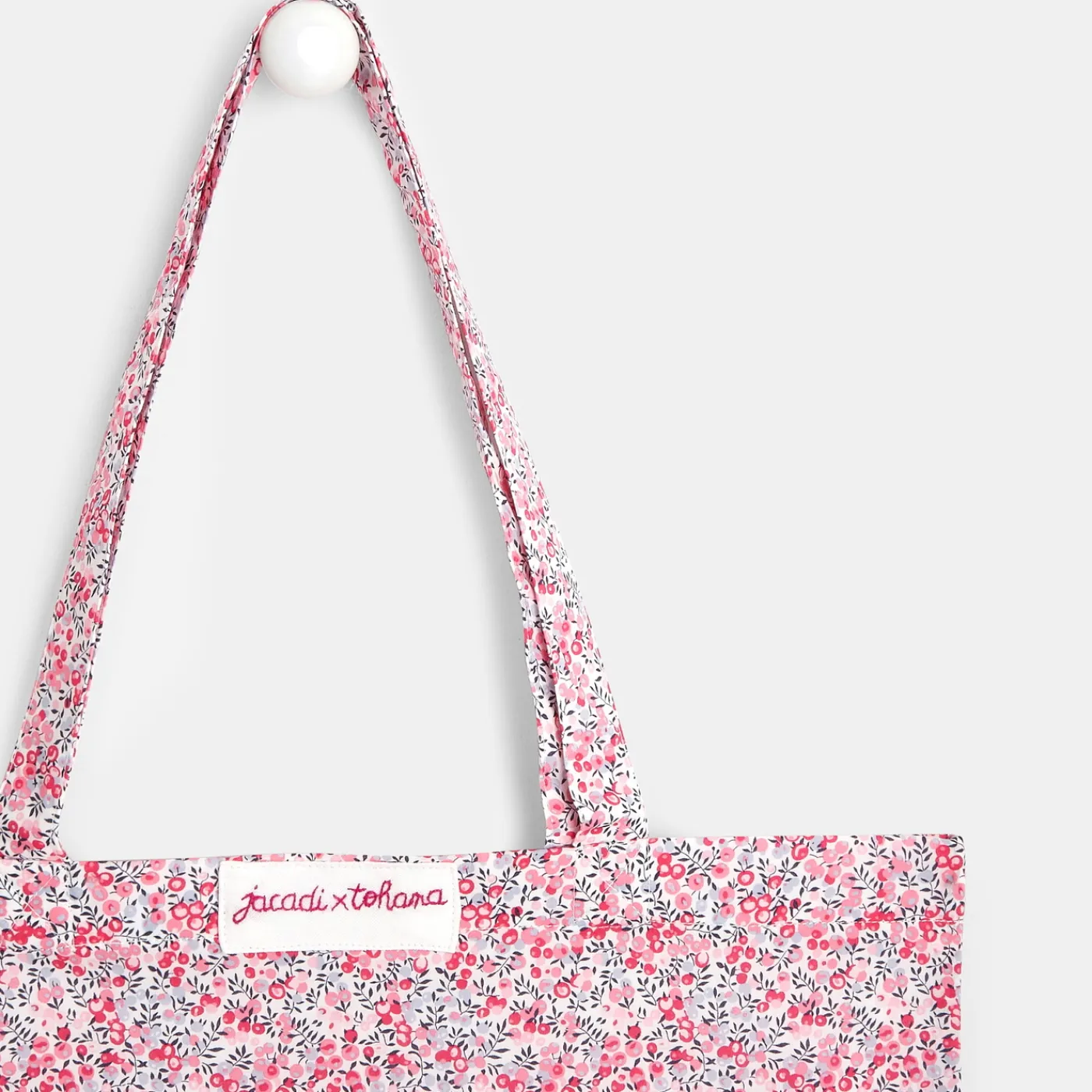 Jacadi Tote bag en tissu Liberty - x Tohana - ROSE/GRIS Clearance