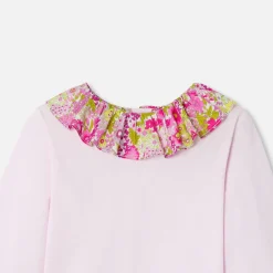 Jacadi T-shirt bébé fille col Tissu Liberty - rose poudre ROSE POUDRE JACADI New