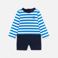 Jacadi T-shirt de protection UV UPF 40+ et boxer de bain bébé garçon - BLANC/BLEU Clearance