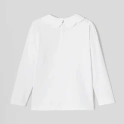 Jacadi T-shirt enfant fille à col festonné - blanc BLANC JACADI Outlet