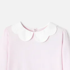 Jacadi T-shirt enfant fille à col festonné - rose poudre ROSE POUDRE JACADI Best