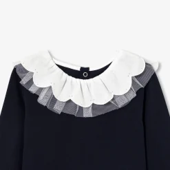 Jacadi T-shirt enfant fille à collerette - marine MARINE JACADI Best