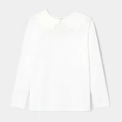 Jacadi T-shirt enfant fille à double col - blanc BLANC JACADI Clearance