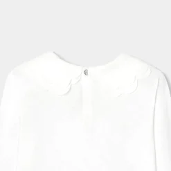 Jacadi T-shirt enfant fille à double col - blanc BLANC JACADI Clearance