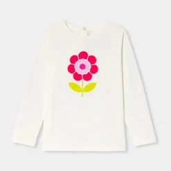 Jacadi T-shirt enfant fille manches longues - blanc doux BLANC DOUX JACADI New