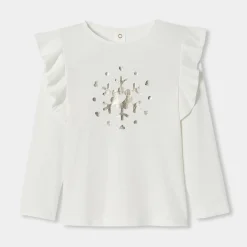 Jacadi T-shirt enfant fille manches longues - blanc doux BLANC DOUX JACADI New