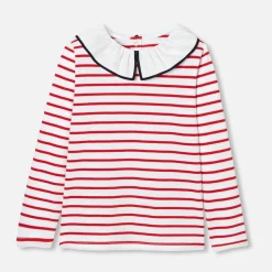 Jacadi T-shirt rayé enfant fille - BLANC/ROUGE Clearance