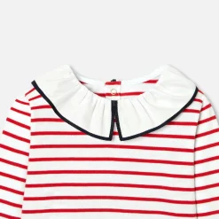 Jacadi T-shirt rayé enfant fille - BLANC/ROUGE Clearance