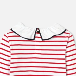 Jacadi T-shirt rayé enfant fille - BLANC/ROUGE Clearance