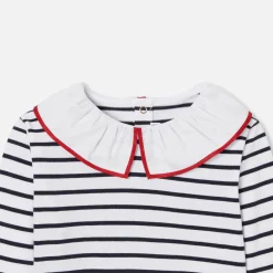 Jacadi T-shirt rayé enfant fille - BLANC/MARINE