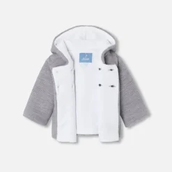 Jacadi Veste burnous en tricot bébé - gris chine clair GRIS CHINE CLAIR JACADI Best